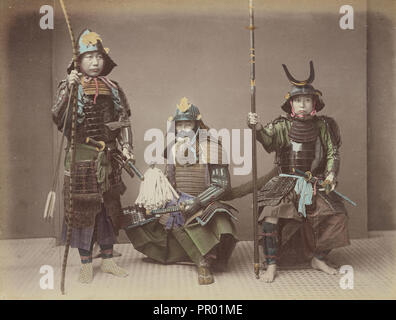 Samouraï en Armure ; Kusakabe Kimbei, japonais, 1841 - 1934, Actif 1880 - à propos de 1912, le Japon ; 1870 - 1890 ; à la main, Banque D'Images