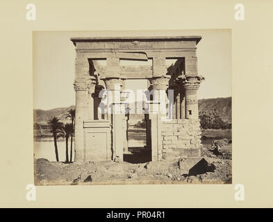 Phyloe. Hypêthre Temple, vue de facè, égypte ; Félix Bonfils, Français, 1831 - 1885, 1870 ; à l'albumine argentique Banque D'Images