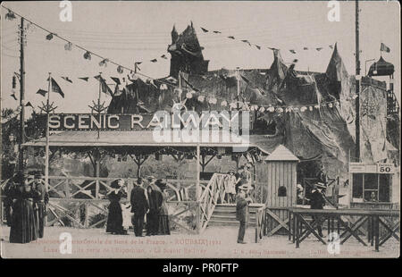 Luna Park, la perle de l'exposition, le Scénic Railway, Laffineur-Samin, Phototypie, 1911, Exposition Internationale du Nord Banque D'Images
