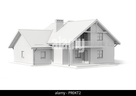 Plan de maison en 3d sur fond blanc Banque D'Images