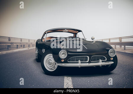 Belle black vintage 3d sport car Banque D'Images