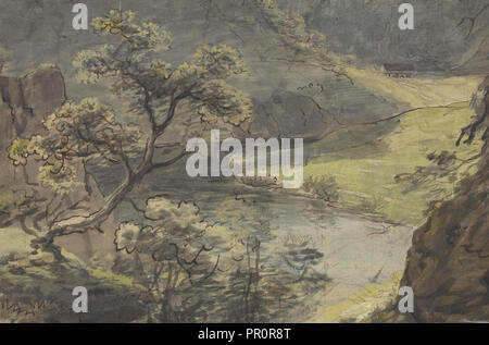 Rivière paysage ; Johann Georg von Dillis, Allemand, 1759 - 1841, Allemagne ; environ 1820 - 1830 ; aquarelle et gouache sur mine Banque D'Images