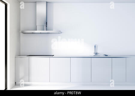 Cuisine moderne blanc 3d Banque D'Images