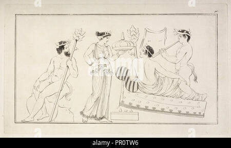 51, la plaque de collection de gravures anciennes de la plupart des vases grecs pure fabrication découvert en sépulcres dans le royaume Banque D'Images