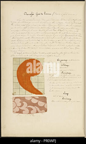 Manuscrit textile française, ca. 1820, ce manuscrit, un manuel d'instruction pour une école associée à une manufacture Banque D'Images