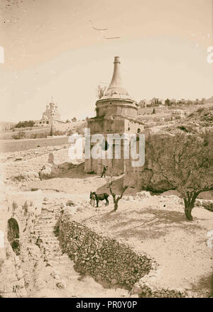 Vallées de Josaphat et d'Absalom Hinnom pilier. 1900, Jérusalem, Israël Banque D'Images