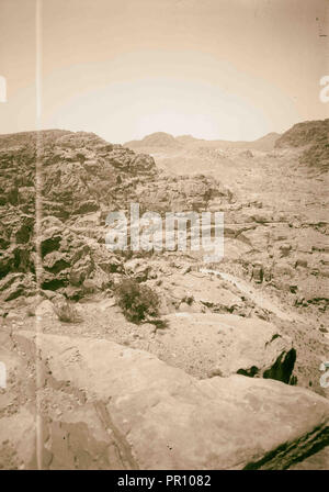 Petra en Transjordanie. Le théâtre d'el-Hubta. 1900, Jordanie, Petra, la ville disparue Banque D'Images