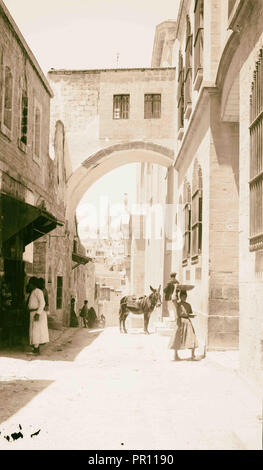 Via Dolorosa Ecce Homo Arch, Jérusalem. Colonie américaine, Jérusalem. 1898, Israël Banque D'Images