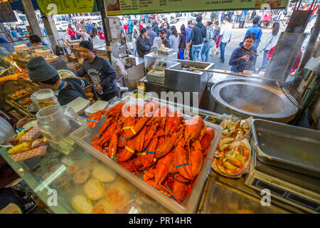 Restaurant de fruits de mer Pier 39 à Fisherman's Wharf, San Francisco, Californie, États-Unis d'Amérique, Amérique du Nord Banque D'Images