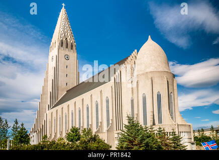 Dos de Hallgrimskirjka à Reykjavik Banque D'Images