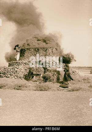 Caractères et industries, etc. four à chaux, des épines de gravure à Homs. 1900, la Syrie, l'Ḥimṣ Banque D'Images