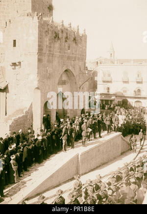 Entrée de Maréchal Allenby, Jérusalem, Décembre 11th, 1917 La lecture de la proclamation Borton Pasha en anglais. 1917 Banque D'Images