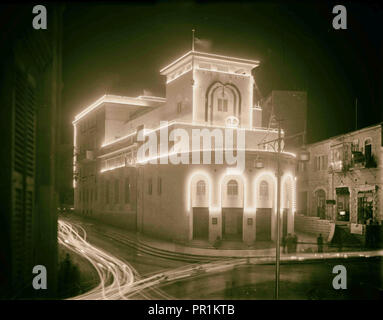 Couronnement, le Roi George VI. Illuminations. Le 12 mai 1937. Barclay's Bank. 1937, Jérusalem, Israël Banque D'Images