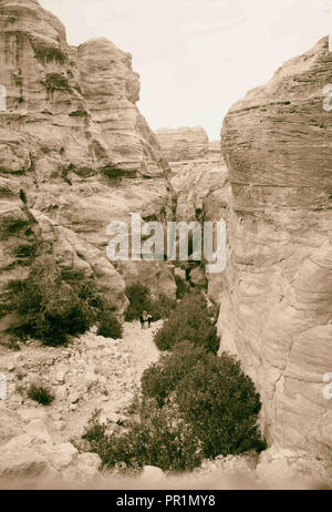 La Cisjordanie. Petra. Bab-es-sik (Porte de la SIK). 1898, Jordanie, Petra, la ville disparue Banque D'Images