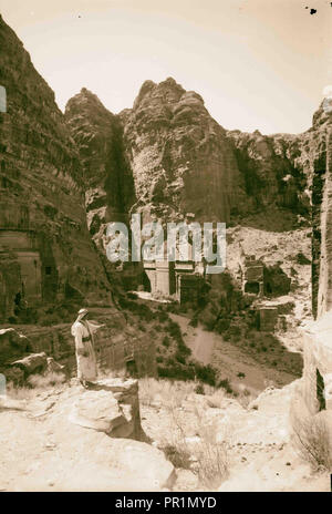 La Cisjordanie. Petra. Tombes nabatéennes en bas Sik. 1898, Jordanie, Petra, la ville disparue Banque D'Images
