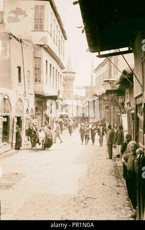 La Syrie. Damas. Dans la Rue Droite. Damas, Syrie, 1898 Banque D'Images