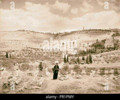 El-Kouds Jérusalem Mont des Oliviers de l'ouest 1898, Israël Banque D'Images