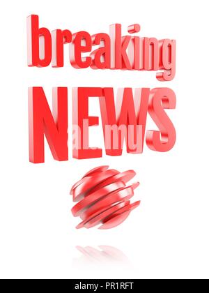 Breaking news logo, illustration. Banque D'Images