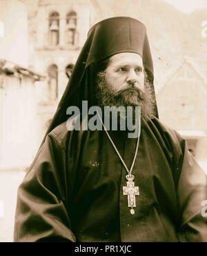 Prêtre grec orthodoxe du monastère de Sainte-Catherine dans le Sinaï. 1898, l'Egypte, le Sinaï Banque D'Images