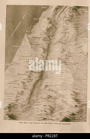 Carte du relief de la Palestine. 1934 Banque D'Images