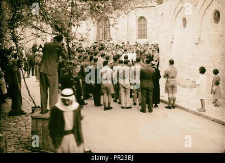 Calendrier des cérémonies religieuses à Jérusalem à Pâques 1941 procession du Vendredi Saint sur la Via Dolorosa. Banque D'Images