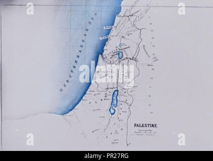 Cartes, plans, restaurations, etc. Bartholomew's plan de la Palestine. 1900 Banque D'Images