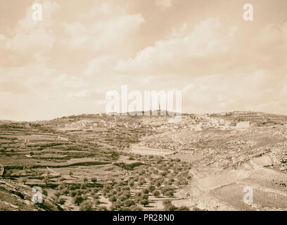 Vue à distance, Bethany & Olivet d'Abu Dis, pente de 'vie de notre Seigneur". 1940, en Cisjordanie, d'Abu Dis Banque D'Images