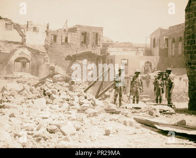 Les perturbations de la Palestine au cours de l'été 1936. Jaffa. Royal Engineers à démolir. 1936, Israël, Tel Aviv Banque D'Images