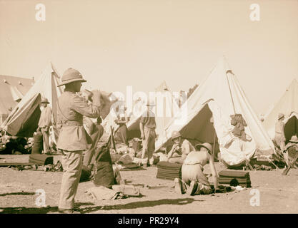 Les perturbations de la Palestine de 1936. Clairon au camp de Scots Guard, sonnant l'appel. 1936 Banque D'Images