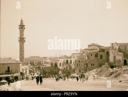 Les perturbations de la Palestine de 1936. Résultat de la dynamite de Jaffa. Un boulevard ouvert par la partie anciennement conjested Banque D'Images