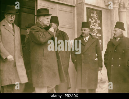 Les perturbations de la Palestine. Lord Peel et le Très Honorable Sir Horace Rumbold, Président et Vice-président Banque D'Images