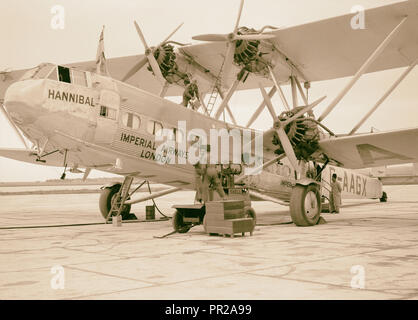Lydde Air Port. [C.-à-d., ravitaillement Haniball Hanibal]. Lydde Air Port. 1934, Israël, Lod Banque D'Images