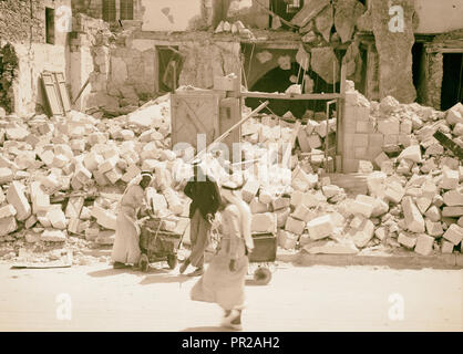 Jénine, le 3 septembre, les habitants de récupérer leurs effets au domicile. 1938, Cisjordanie, Djénine Banque D'Images