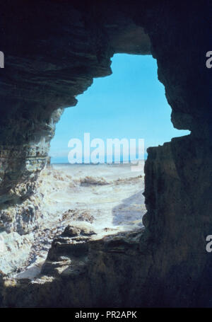 Jéricho et région de la Mer Morte et Jourdain. Les grottes de Qumran, où la mer morte ont été trouvés. Distance à la mer Morte. 1947, à l'Ouest Banque D'Images