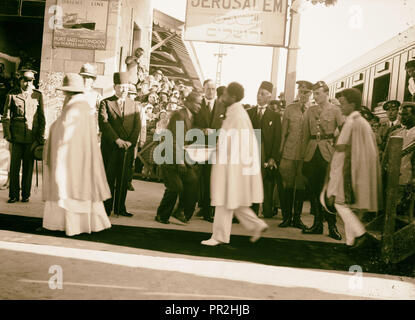 Groupe Haile Selassie à Jérusalem railroad station 1920, Israël Banque D'Images