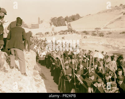 Procession des Rameaux à Bethphagé. 1934, Jérusalem, Israël Banque D'Images