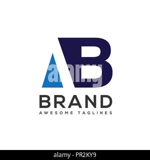 Lettre créative AB logo design logo noir et blanc. éléments simple lettre lettre AB,logo Business entreprise lettre AB logo design vector Illustration de Vecteur