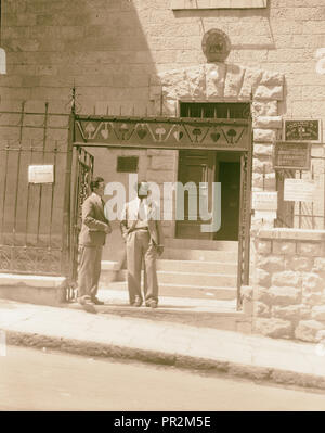 Jacob Simon à Lydda et interviewer Eth. [C.-à-d., éthiopien] consul. 1934, Israël, Lod Banque D'Images