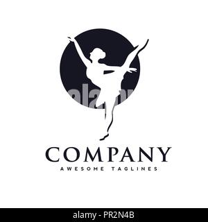 Club de danse ballerine danse,logo en logo. Parfait pour l'école de ballet ou studio, studio de danse, performances, bannière, affiche. Danse Ballet logo pose Illustration de Vecteur