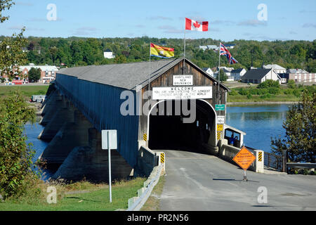 Pont couvert de Hartland, au Nouveau-Brunswick, Canada Banque D'Images