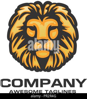 Logo Lion head vector, roi lion signe de tête, concept logo Lions Head, lion face illustration graphique, élément de conception Illustration de Vecteur