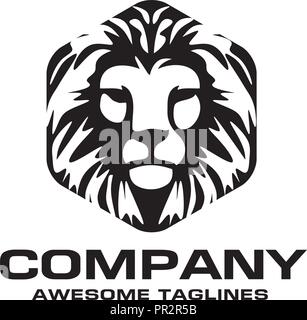 Logo Lion head vector, roi lion signe de tête, concept logo Lions Head, lion face illustration graphique, élément de conception Illustration de Vecteur