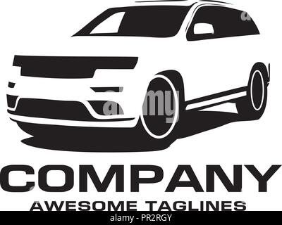 Voiture logo silhouette vecteur, silhouette de voiture de sport, vecteur de style logo auto voiture concept, car shop,logo logo auto et transport Illustration de Vecteur