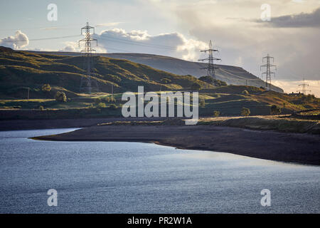 A628 Manchester pour Barnsley Woodhead Pass/Sheffield, Woodhead , Réservoir Longdendale, Amérique du Derbyshire. Banque D'Images