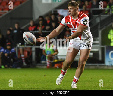 27 SEPTEMBRE 2018 , Stade AJ Bell, Manchester, Angleterre ; Super League Betfred qualificatifs, Salford Red Devils v Toulouse Olympique, Morgan Knowles de St Helens Crédit : Richard Long/News Images Banque D'Images