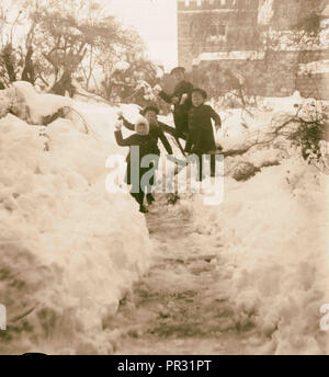 Jérusalem dans la neige 1921, Israël Banque D'Images