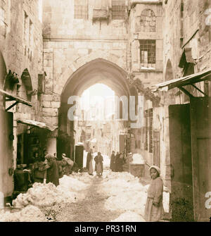 Jérusalem dans la neige 1921, Israël Banque D'Images