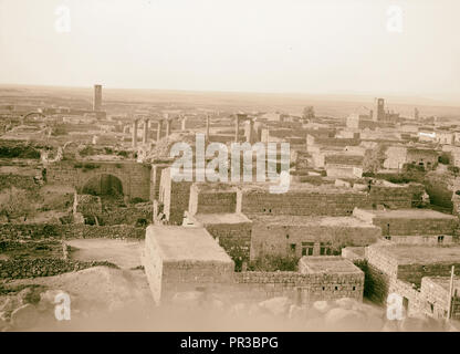Djebel el-Druzes et Hauran. Bassora Eski Sham. Vue générale de la ville depuis la Citadelle. 1938, la Syrie, al-Shām Buṣrá Banque D'Images