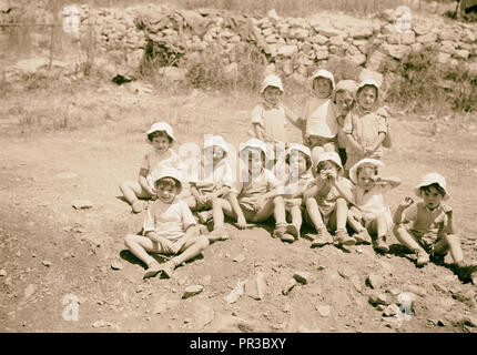 Kiryat Anavim (DILB), le 6 août 1939. Les enfants de la colonie de Kiryat Aanvim. 1939, Jérusalem, Israël Banque D'Images