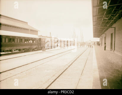 Arrivée du Négus à Haïfa. Photo montre probablement le train à Haïfa qui a amené l'Empereur Éthiopien Haile Selassie I Banque D'Images